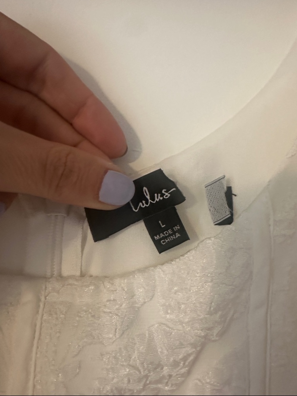 Lulu’s White Textured Ruffle-Hem Mini Dress - Picture 4 of 5
